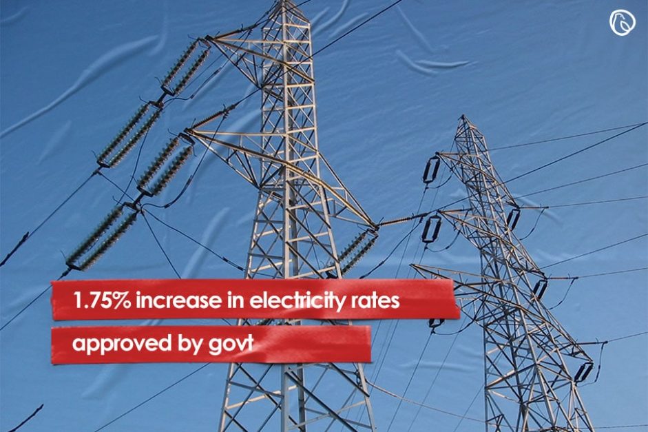 1.75% increase in electricity rates approved by govt