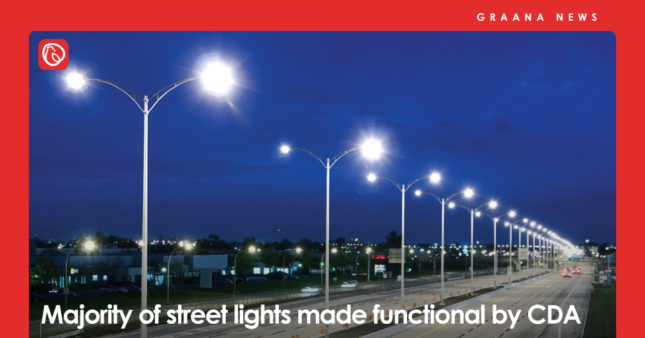 Majority of street lights made functional by CDA | Graana.com