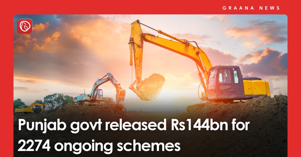 Punjab govt released Rs144bn for 2274 ongoing schemes