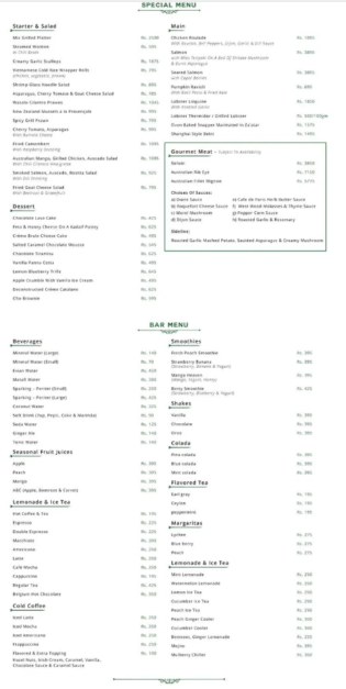 The Deli Karachi Menu