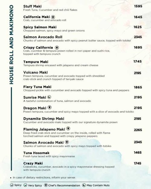 Tao Pan Asian Menu