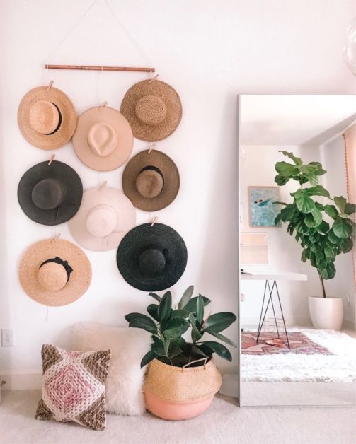 hanging hat collection for wall decor