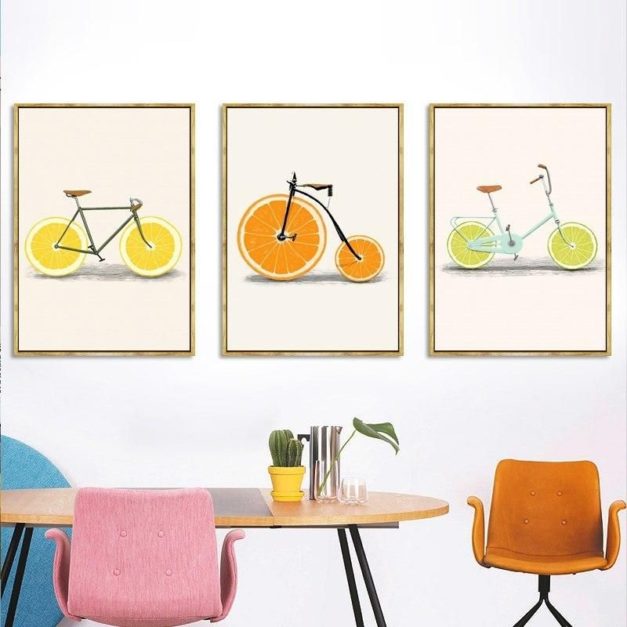 calendar art of bicycles for wall decor