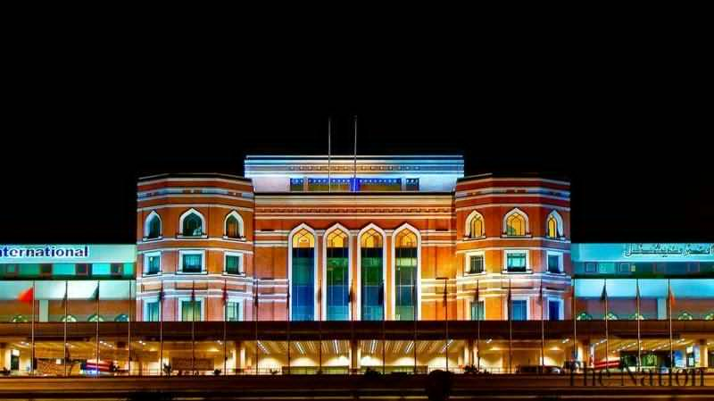 Front view of the Allama Iqbal International Airport