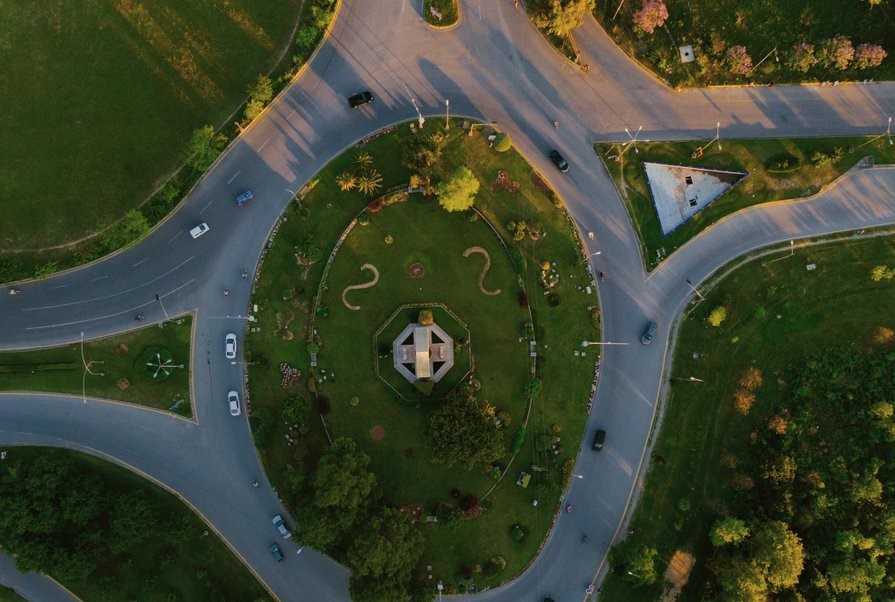 Aerial View of Main Roundabout in F10 Islamabad