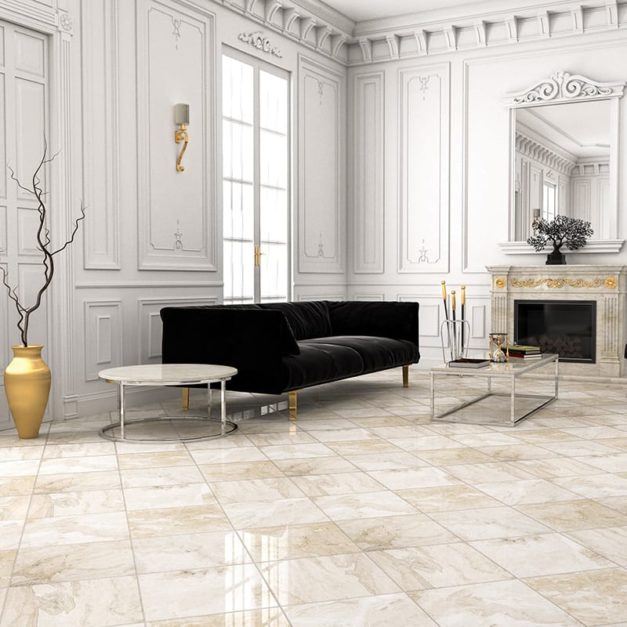 marble floor in living room