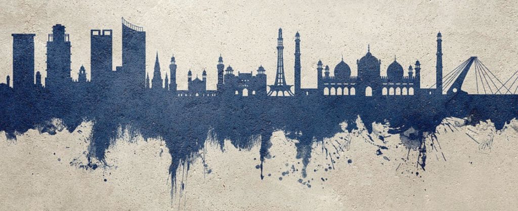 An abstract skyline of the city of Lahore