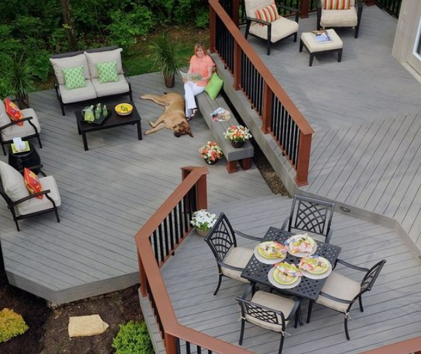 This is an image of a multilevel Deck | patio, deck, and porch