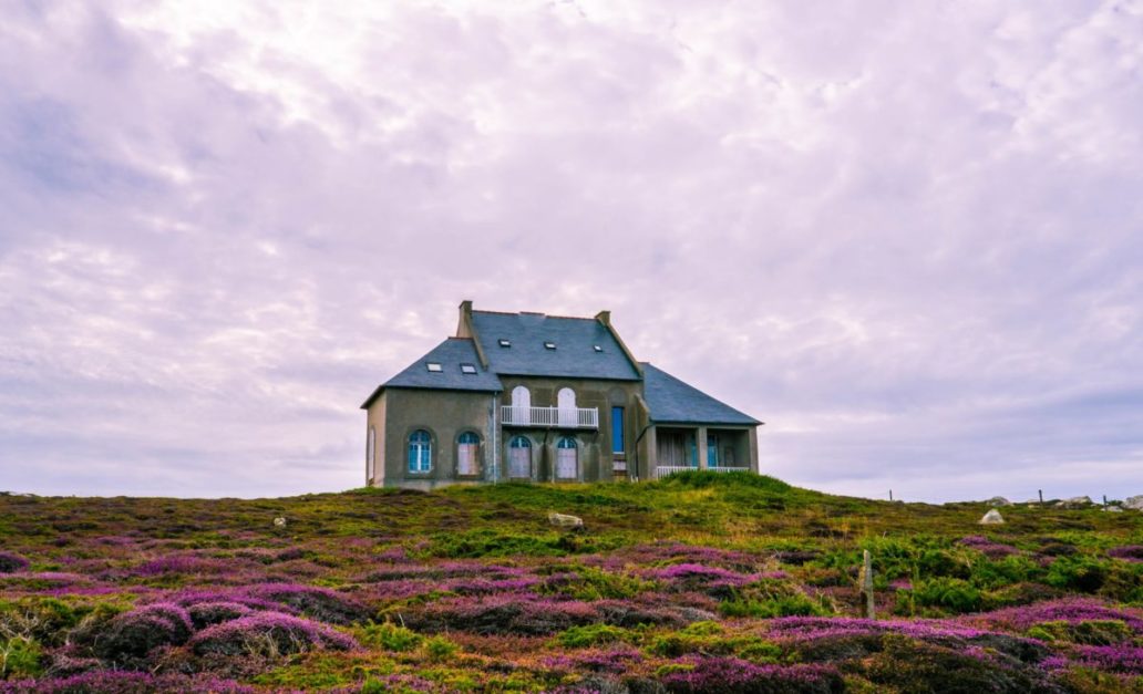 A beautiful house on a hillside