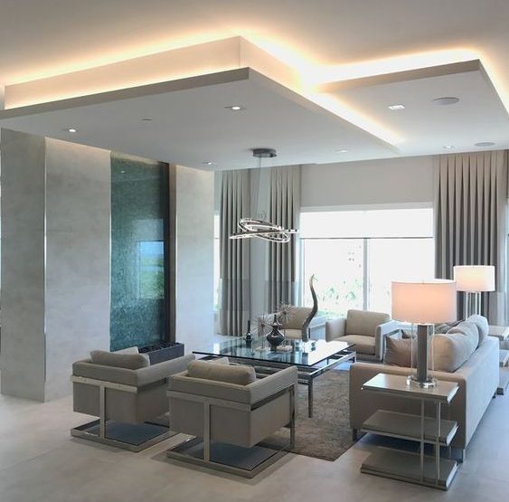 Elegant ceiling design for seating area