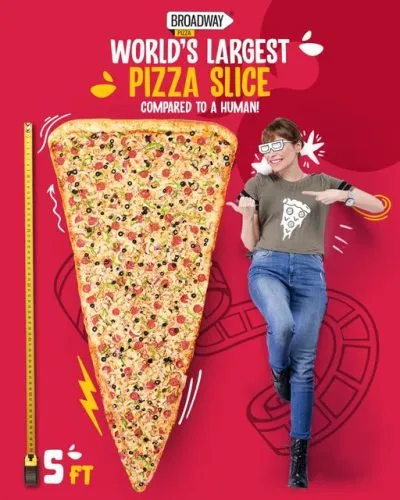 Broadway Pizza offers the world's largest single slice