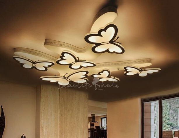 Butterfly patterened PVC ceiling design for bedroom