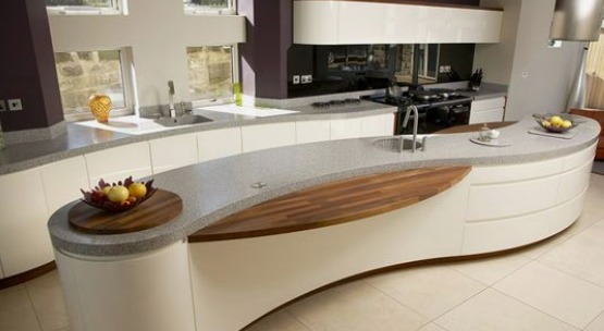 a curved best kitchen island design
