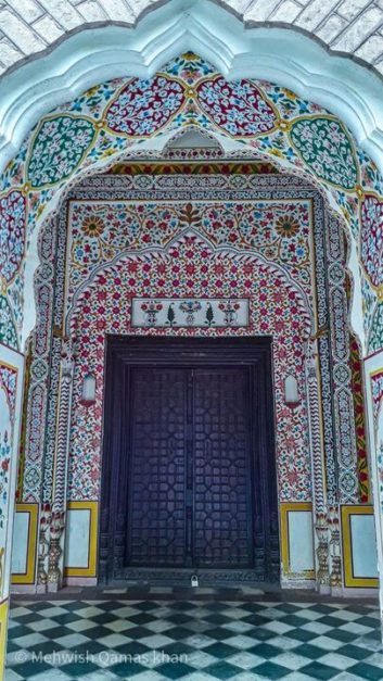  A renovated entrance to a building in a saidpur village