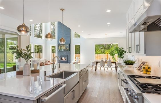 White themes open floor layout for home