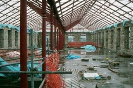 stainless steel roof framework of a building