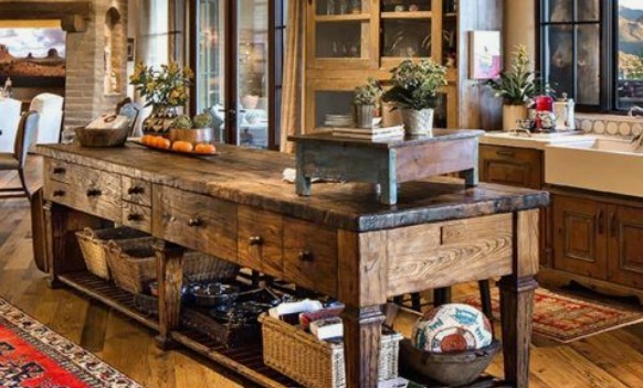 wooden kitchen island designs with stove