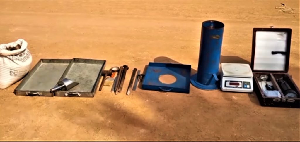 tools required for Dry density test