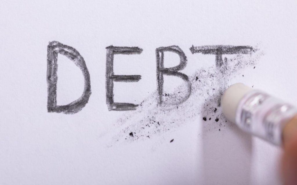 Word showing debt elimination