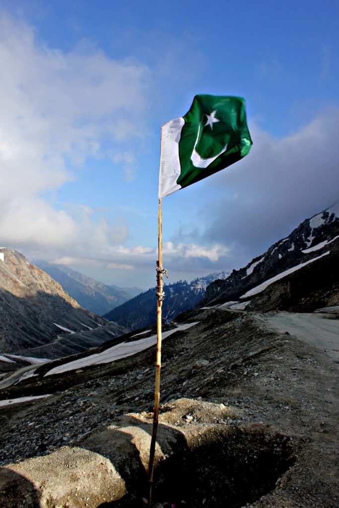 Pakistani flag flying high at Kalash Valley 