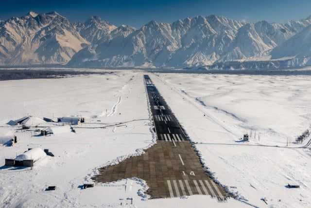 Skardu Airport After Snowfall - , Gilgit-Baltistan , Pakistan