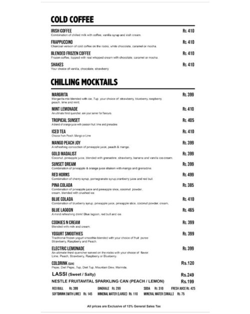 Charcoal Barbq and Grill Restaurant Menu