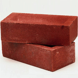 Deep red coloured two burnt clay bricks
