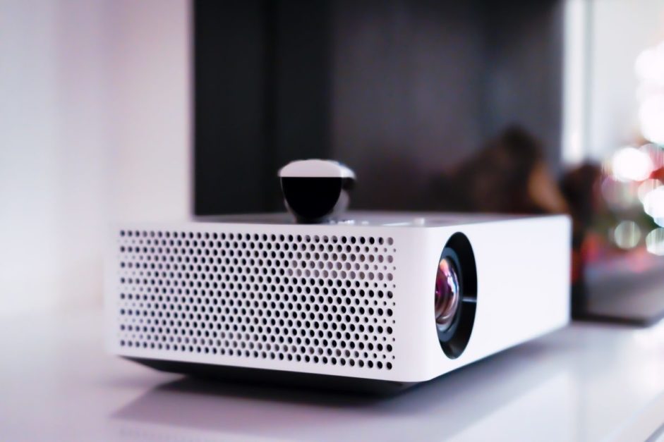 A projector offers flexibility in a home setup