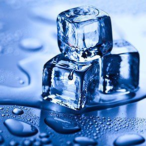 melting Ice cubes used in summer to beverages