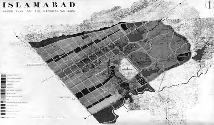Old master plan of Islamabad that aimed to city of Rawalpindi 