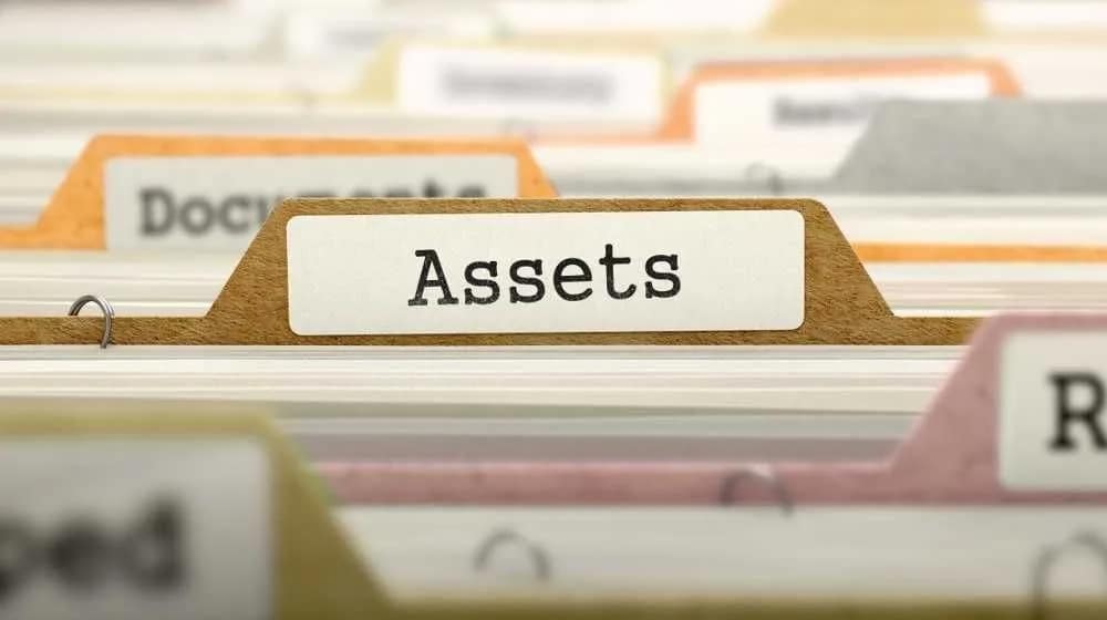A file titled Assets placed in a file drawer