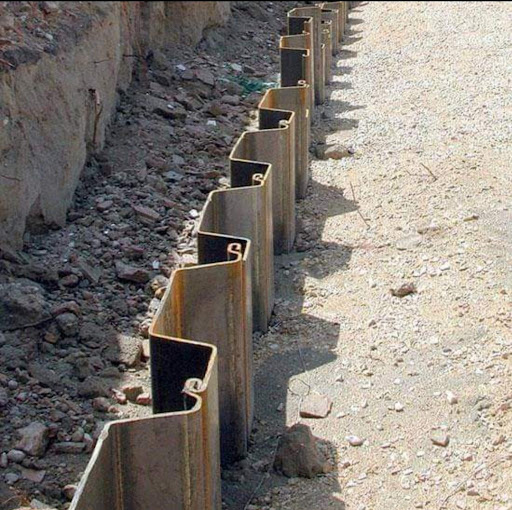 sheet piles used to improve bearing capacity of soil