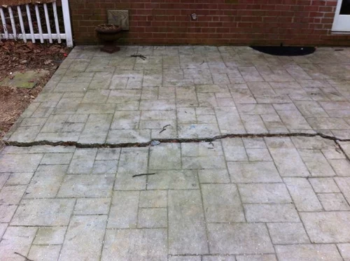 cracked patio of a house