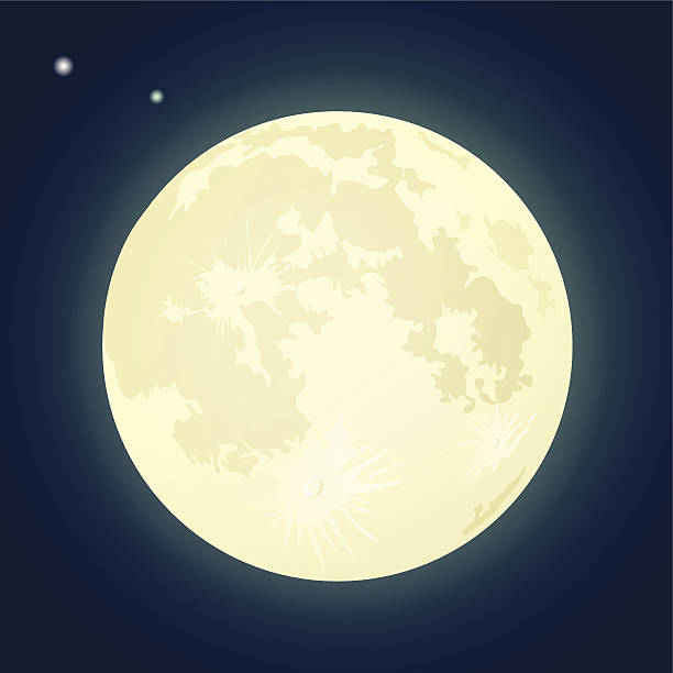  کالے آسمان پر پوری آب و تاب کے ساتھ چمکتے چاند کی تصویر