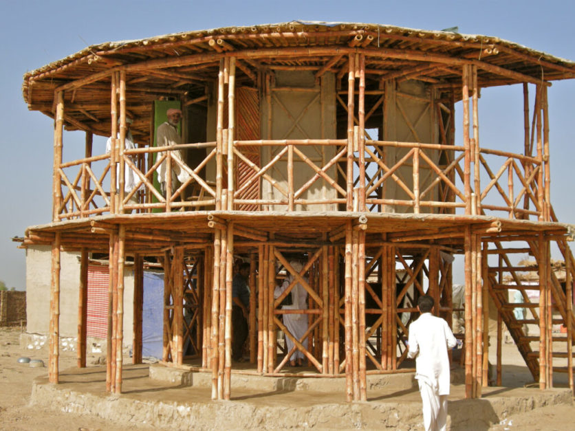 Bamboo shelters for flood affected areas