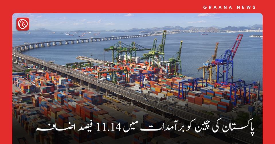 پاکستان کی چین کو برآمدات میں 11.14 فیصد اضافہ