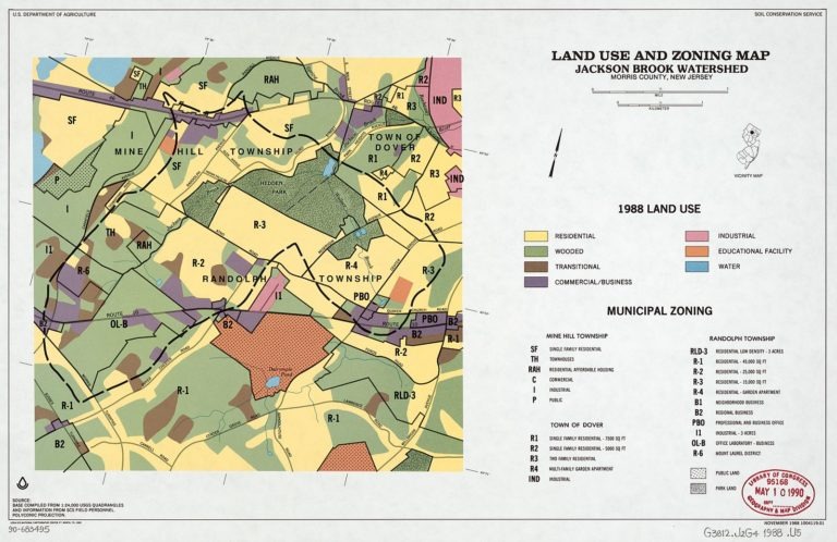 GIS map showing different types of zones