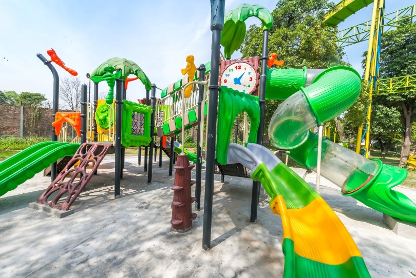 Tube Chutes and Slides at the park