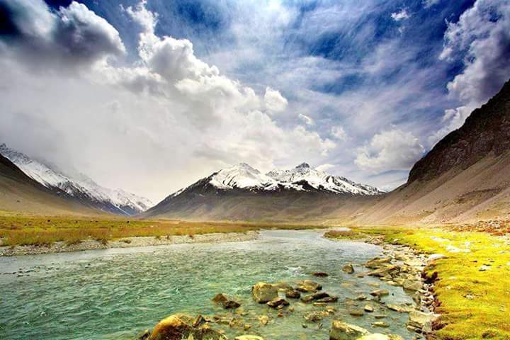 Kalash valley view of mountains with lake