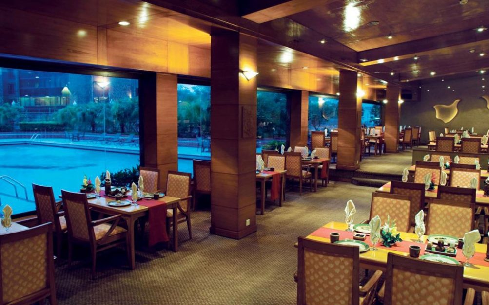 Empty and decorated dining room of the Fujiyama restaurant 