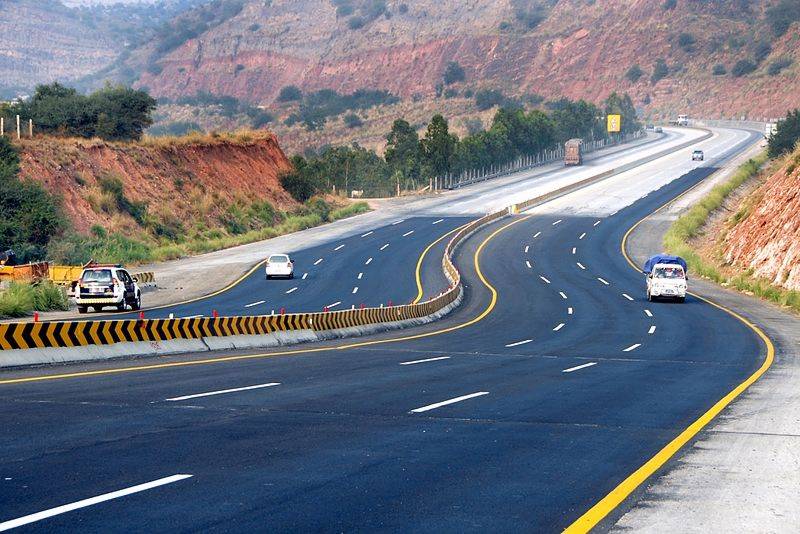 Swat motorway along mountains