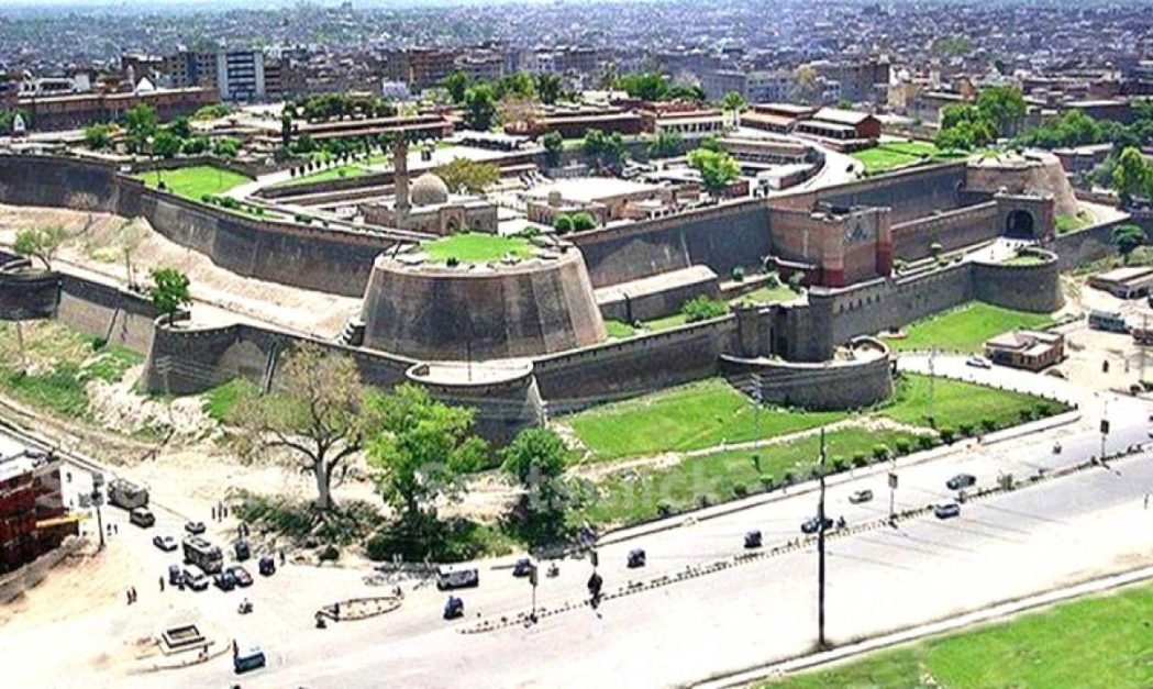 the aerial view of bala hisar fort one of the historical places in peshawar