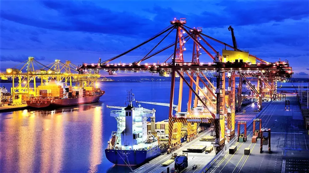 night view of karachi port