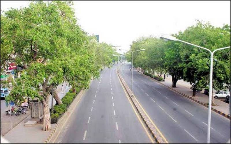 aerial view of mall road of lahore