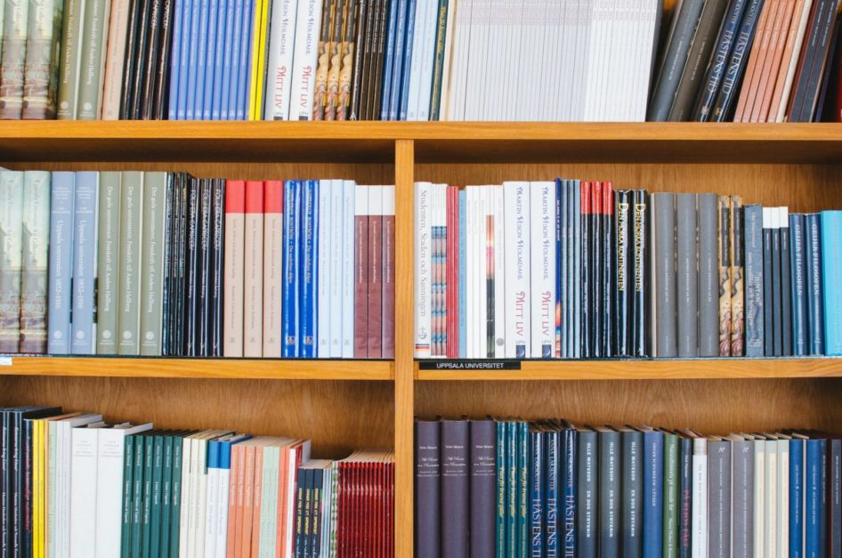 Alphabetically Arranged Books on a bookshelf