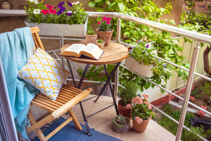 chair and tables at balcony