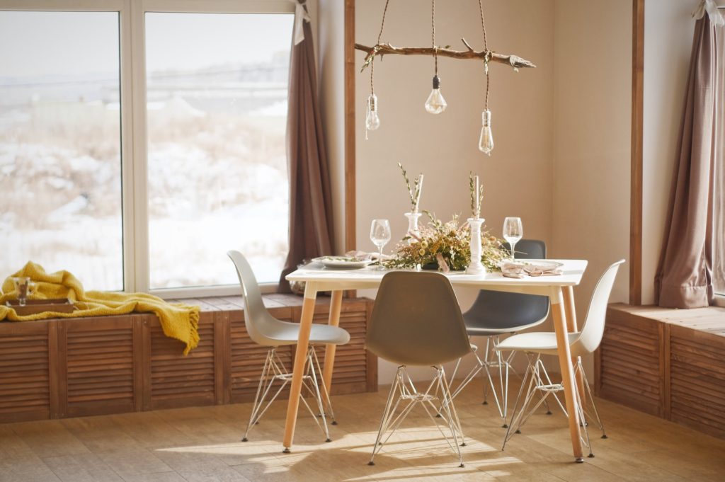 Dinning room in a furnished house