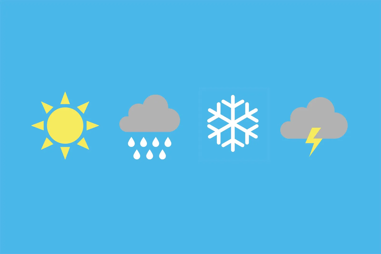 Symbols of weather forecast signs 