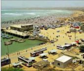 AN aerial view of Gadani Beach