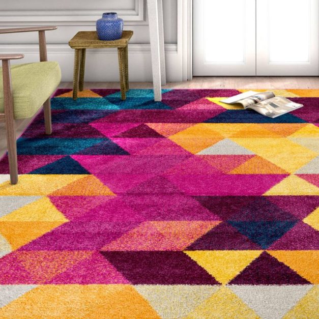 Carpet with Bold Patterns and Bright Colours